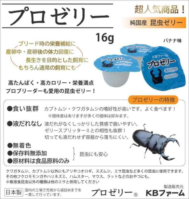 KBファーム プロゼリー(16g 100個入り) 高たんぱく カブトムシ