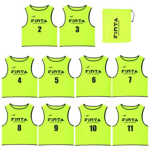 [フィンタ] サッカー 大人用 ビブス 10枚セット フリーサイズ FT6513 全8色 (イエロー)