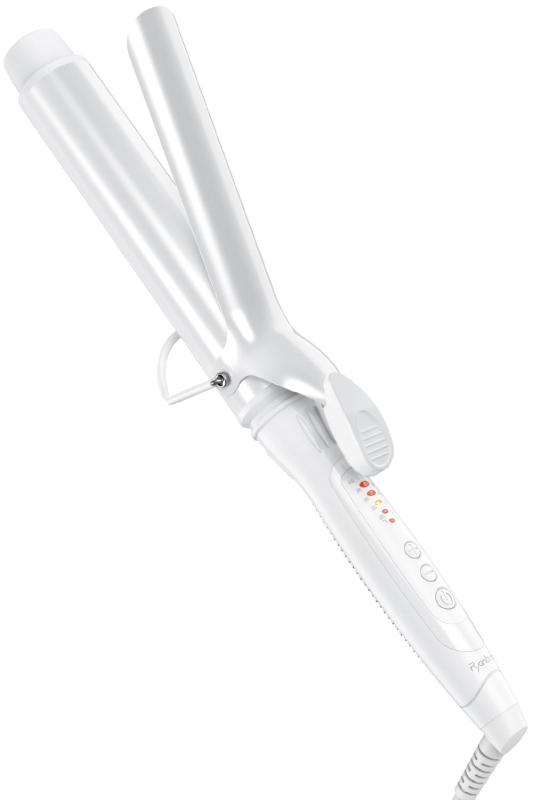 Ryanboo ヘアアイロン カールアイロン コテ カーリングアイロン 5段階温度調整 プロ仕様 MAX220℃ 海外対応 (38mm, ホワイト)