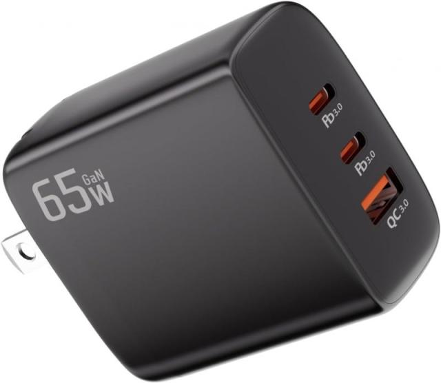 PD 充電器65w USB Type-c 急速充電器 軽量？小型 三台同時充電 超低温 GaNIII技術 PD3.0対応/QC3.0/PPS/SCP規格対応/PSE認証済 MacBook//Surface/iPad/Windows PC/ノートPC/iPa