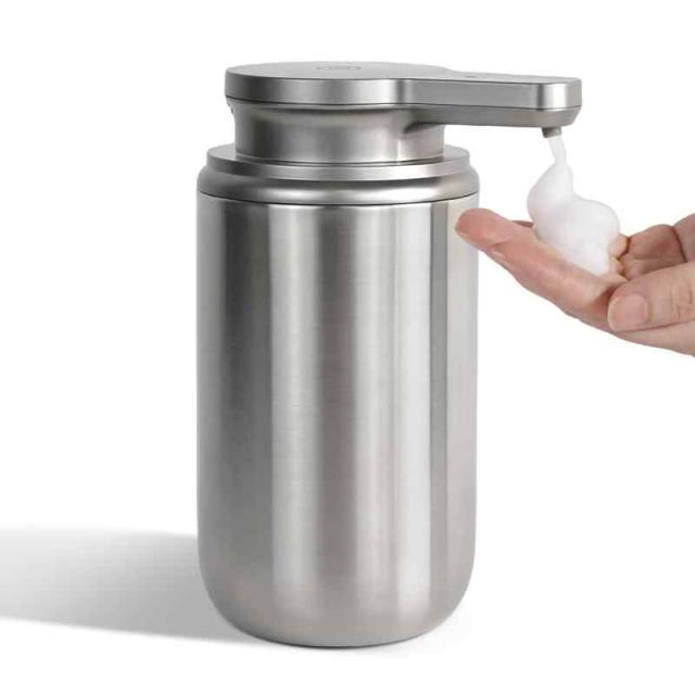 LAOPAO ソープディスペンサー ホワイト ブラック シルバー 泡 液体 ハンドソープディスペンサー X201 (ステンレス鋼製-泡タイプ)