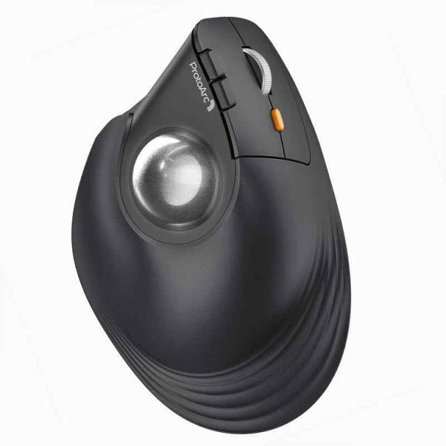 ProtoArc EM05 NLバーティカル トラックボールマウス 縦型62° 2.4GとBluetooth両対応 ワイヤレス 5段階DPI 200/400/800/1200/1600 7ボタン 光学式 右手用 USB充電式 大容量の電池搭載 長時間PC作