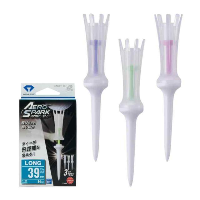 ダイヤゴルフ(DAIYA GOLF) ティーエアロスパークティー レギュラー/セミロング/ロング/エキストラロング/UT＆FW セット (クリア)