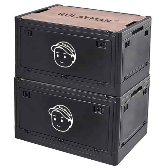 RULAYMAN 【折りたたみ 収納ボックス】アウトドアテーブル 蓋付き 積み重ね 全方向から取り出せる 衣類 布団 おもちゃ 小物 収納大型 プラスチック キャスター付き 組立簡単 防カビ 防湿 厚み 強い耐荷重 大容量 家庭用 車用 (ブラック(限定) 4,530円