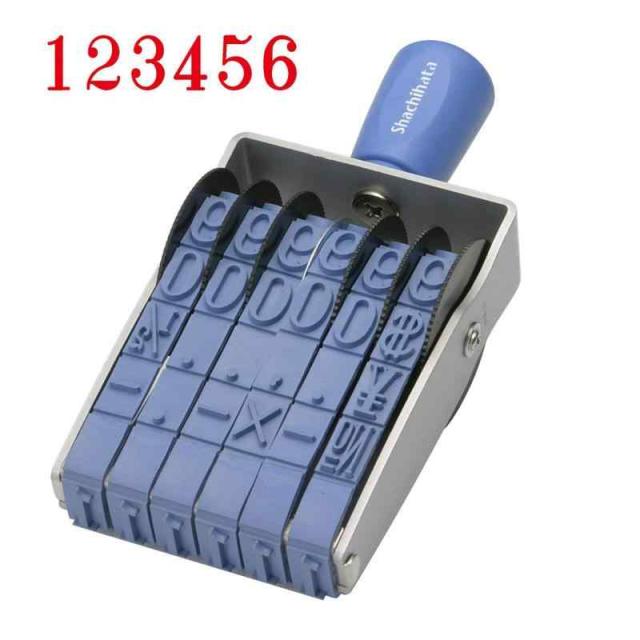 シャチハタ スタンプ 回転ゴム印 欧文6連 特大号 捺印サイズ 約67×15ミリ ゴシック体