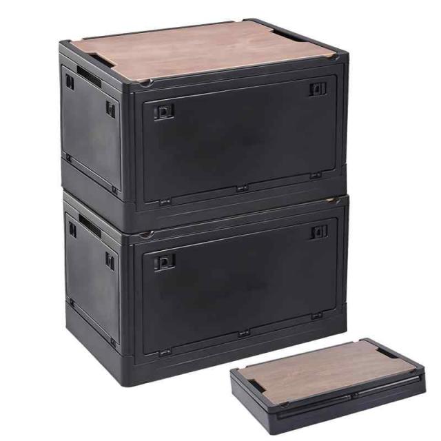 RULAYMAN 【折りたたみ 収納ボックス】55L(2点セット) アウトドアテーブル 蓋付き 積み重ね エコリサイクル素材 全方向から取り出せる 衣類 布団 おもちゃ 小物 収納大型 プラスチック キャスター付き 組立簡単 防カビ 防湿 厚み 強い耐荷重 8,107円
