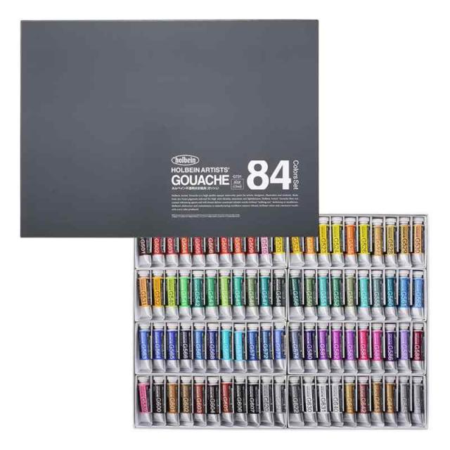 ホルベイン 不透明水彩絵具〈ガッシュ〉 G731 15ml 84色セット 03731