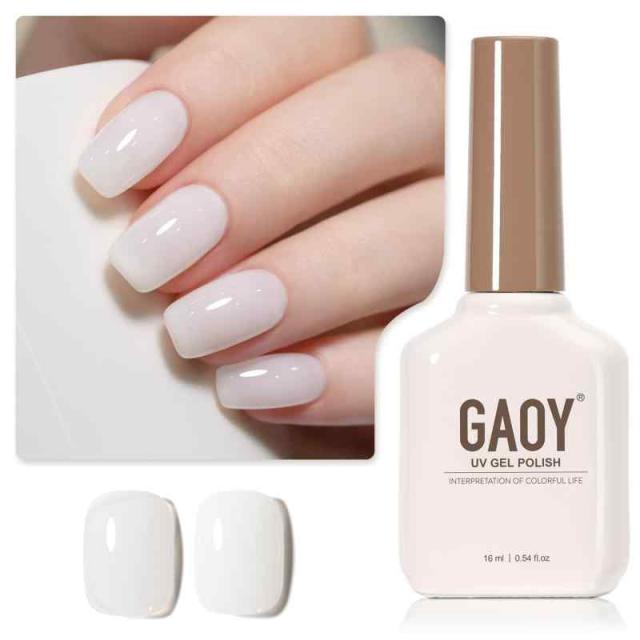GAOY ジェルネイル カラージェル 単色 UV・LED対応 ポリッシュタイプ セルフネイル 初心者&プロ適用 (ゼリーホワイト) その他ネイル