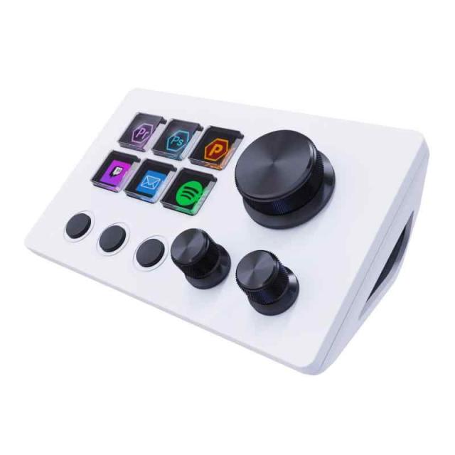 ActionRing ストリームコントローラーデック 6つのカスタマイズ可能なマクロキー 3つのダイヤル ショートカットキーボード仕事効率化デバイスOBS/PowerPoint/Excel/Word/Photoshop/Adobe Premiere Pro