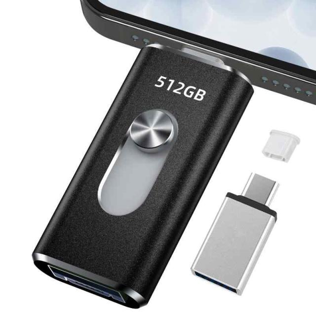 512GB usbメモリ【アプリ不要・アルバムから写真保存】４in1プッシュ型 Phone対応 スマホ携帯 高速 データ保存 バックアップ iOS/Type-C/USB/Micro USBフラッシュメモリ 外付けストレージ スライド式 容量不足解消 usb