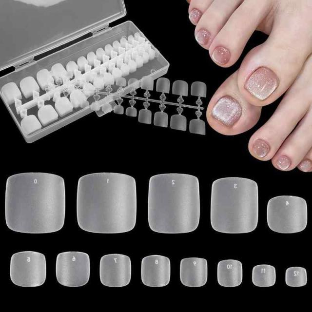 FINGOOO ネイルチップ 超薄 300枚 クリア ミディアム 付け爪 つけ爪 密着 自然なフィット感 (足用)