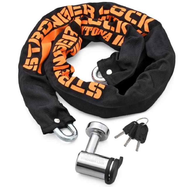 デイトナ(Daytona) バイク チェーンロック φ8mmスチール合金製 ディスクロック対応 LEDライト付き鍵 ストロンガーチェーンロック 1.0m 48409