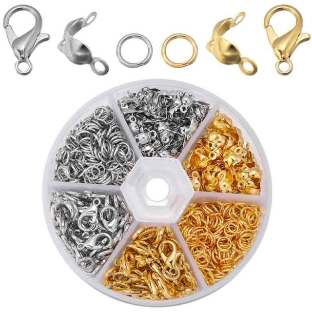 460個のニッパー ハンドメイド DIY 材料 アクセサリー フックアクセサリー 手芸用アクセサリー メガネチェーン マスクチェーン ガラスチェーン ネックレス ブレスレット アンクレット 収納ケース付き