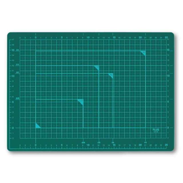 プラス カッターマット カッティングマット 両面 (グリーン)