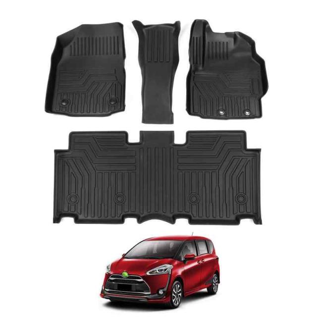 Cartist トヨタ フロアマット カーマット 3Dフロアマット 防水マット 滑り防止 セカンドマット 耐汚れ ガソリン車 ハイブリッド車対応 TPE素材 カスタムパーツ 車種専用設計 取付簡単 保護パーツ カー用品 3PCSセット (シエンタ 170系