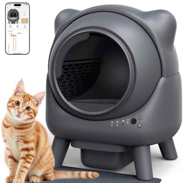 猫自動トイレ 大型 自動清掃 臭いが漏れにくい スマホ管理 猫トイレ FEELNEEDY 定期清掃 センサー搭載 お留守番対策 多頭飼い対応 組み立て簡単APP遠隔操作 IOS/Android対応 大容量 自動トイレ日本語説明書付き