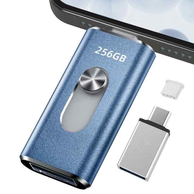 256GB usbメモリ【アプリ不要・アルバムから写真保存】４in1プッシュ型 Phone対応 スマホ携帯 高速 データ保存 バックアップ iOS/Type-C/USB/Micro USBフラッシュメモリ 外付けストレージ スライド式 容量不足解消 usb