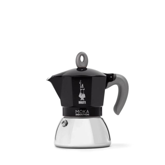 Bialetti (ビアレッティ) モカ インダクション IH対応 & 直火式 (コーヒーメーカー エスプレッソメーカー マキネッタ) (ブラック, 4カップ)