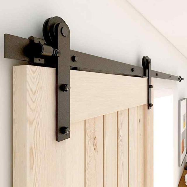 CCJH 4FT-14FT/122CM-427CM 吊り引き戸レール 金具 吊り扉 引戸diy 建具シングル木製バーンドア用 (5 ft)