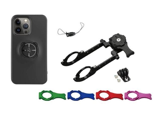 [レックマウントプラス] Cycle マウント キット iPhone 13 Pro Max 用【R+Cycle1-iPC15】(ナローマウント R+Narrow1(31.8mm用)+ 専用ケース)