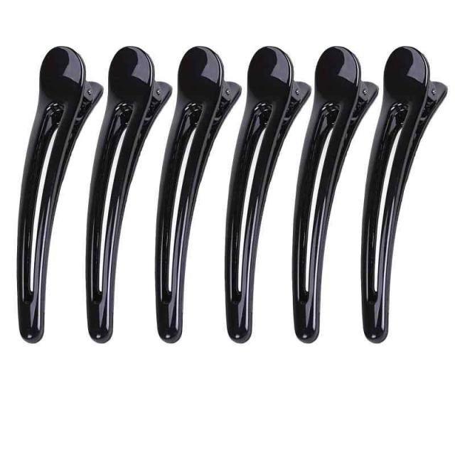 shefun ダッカール プロ用 lサイズ 大 黒 美容師 業務用 強力 跡がつかない ヘアクリップ 6本セット 9.5cm JP161 (95)