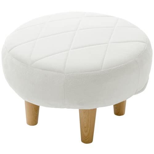 セルタン オットマン ホワイト 丸形 ダイヤモンドステッチ ポケットコイル入り A1058p-OT-359WH