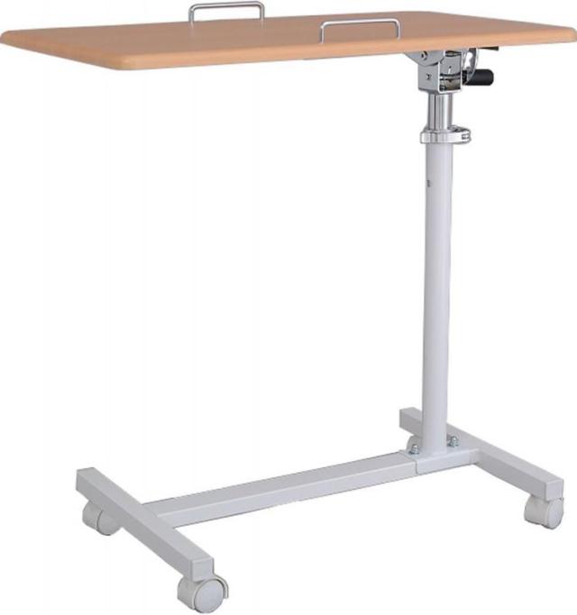 オスマック(OSMAC) サイドテーブル キャスター付 角度調節可能 昇降可能 (ナチュラル&ホワイト)