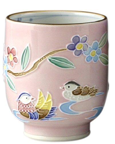 京焼⁄紅白梅⁄陶あん⁄湯呑⁄新品⁄2客⁄