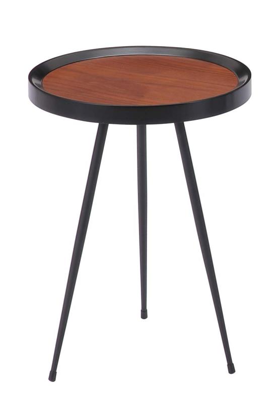 あずま工芸 TOCOM サイドテーブル ウォールナット突板天板 ダークブラウン色 幅35cm 高さ48cm マルコ SST-520