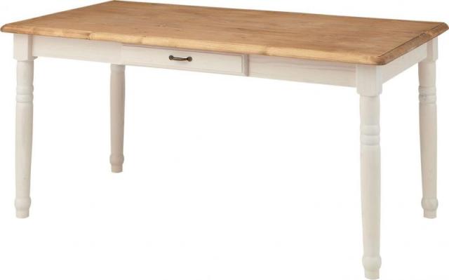AZUMAYA ダイニングテーブル ナチュラル/ホワイト 幅150cm ミディ CFS-211