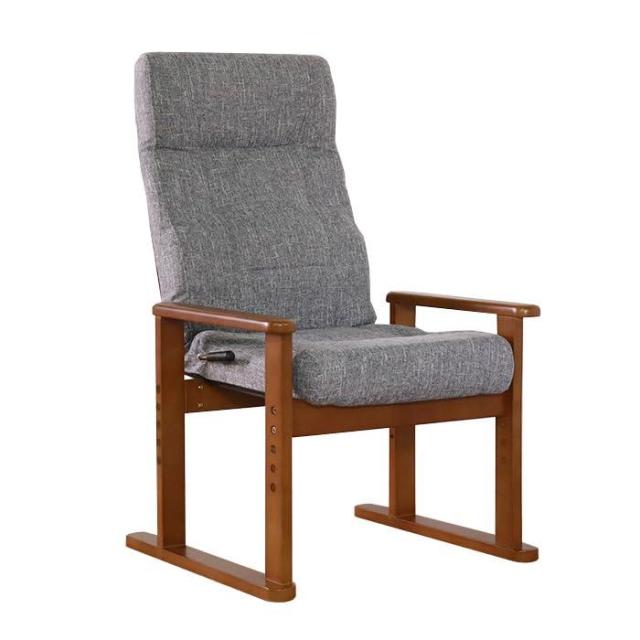 平インテリア産業 8段階リクライニング 高座椅子 グレー