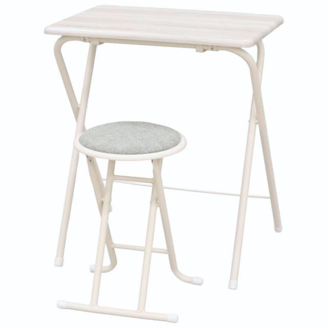 エイアイテック(AITECH) 折畳テーブル・チェアセット テーブル/幅60×奥行52.5×高さ71.5cm チェア/幅33.5×奥行30×高さ47cm グレー FTC-02 GY