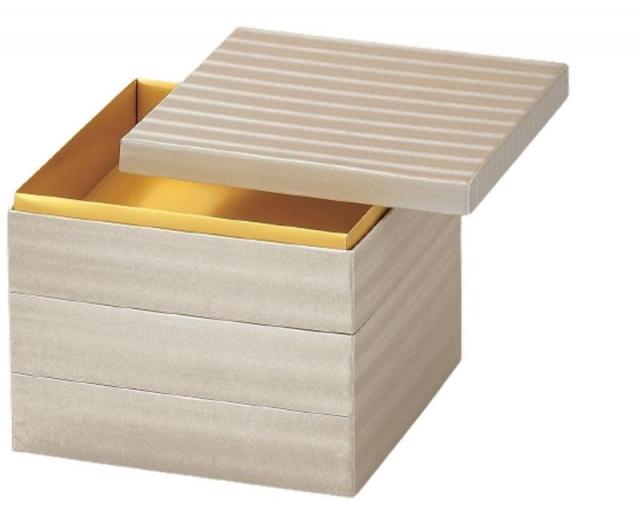 J-kitchens 行楽弁当箱 （ 弁当箱 ） 日本製 アールデコ 5.5寸三段