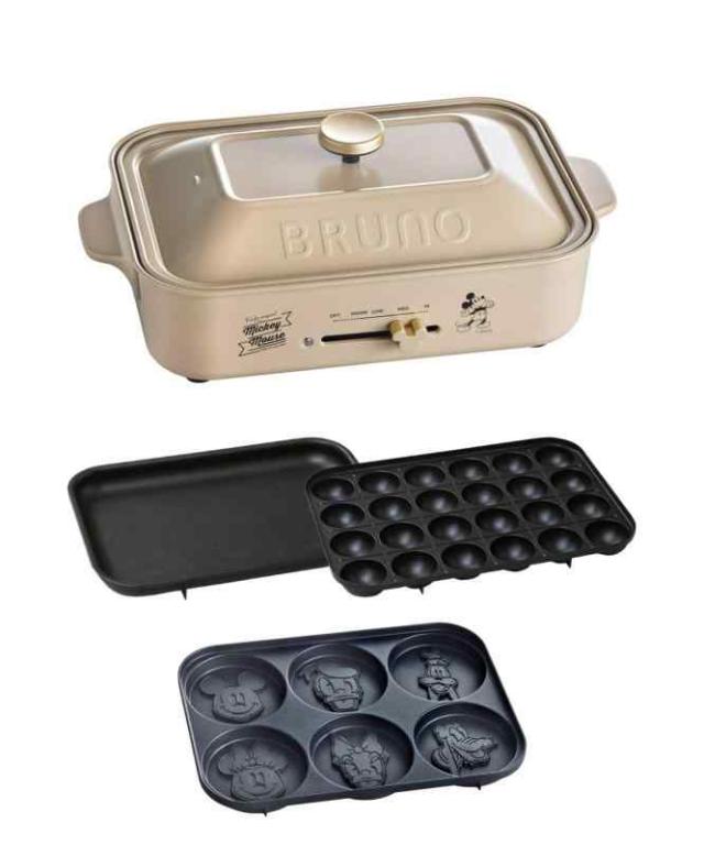 BRUNO ブルーノ Disney ディズニー コンパクトホットプレート 本体 (ベージュ, サイズなし)