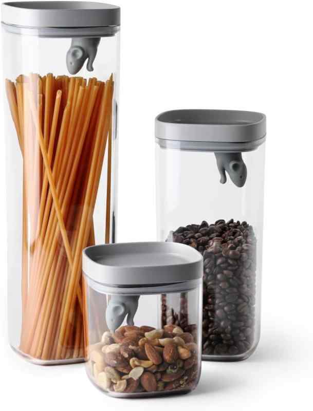 Qualy 保存容器 ストレージジャー LUCKY MOUSE STORAGE JAR (3個セット)