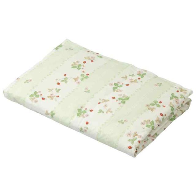西川 羽毛 ハーフケット 150×100cm ウェッジウッド ワイルドストロベリー WW7620 綿100％ 日本製 51765 (グリーン)