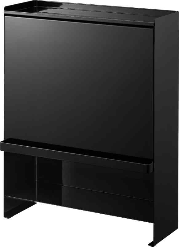 山崎実業(Yamazaki) 【 完成品 】 前が開く 隠せる 調味料ラック ブラック 約W38×D16.3×H49.2cm タワー tower 大容量 コンロ横 キッチンラック 汚れをガード 2010