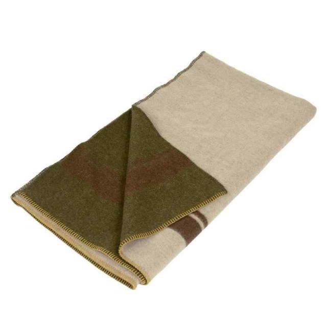 [Dulton] ブランケット RAILROAD BLANKET カーキ×ベージュ
