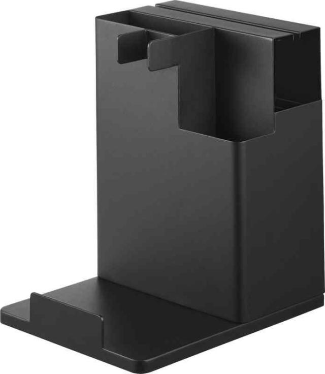 山崎実業(Yamazaki) スティッククリーナー ＆ ツールオーガナイザー ブラック W20.1×D25.1×H28.7cm タワー tower 掃除機 スタンド クリーナースタンド 1554