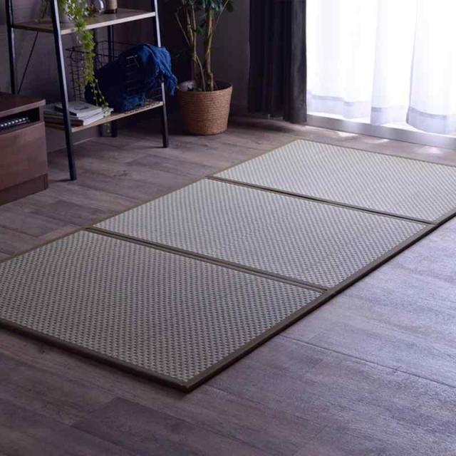 イケヒコ い草 マットレス 寝具 ラグマット フレア ダブル 約140×210cm ベージュ コンパクト 三つ折り 日本 国産 畳 カビ防止 置き畳 軽量 梅雨 湿気 対策 新生活 こたつ敷 #8328139