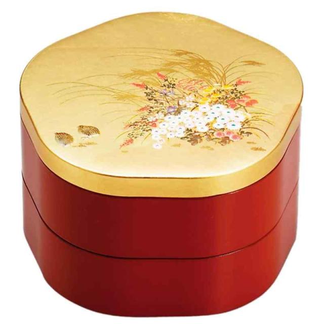 まえじゅう漆器 みやび 5.0 花重 6R-507 赤