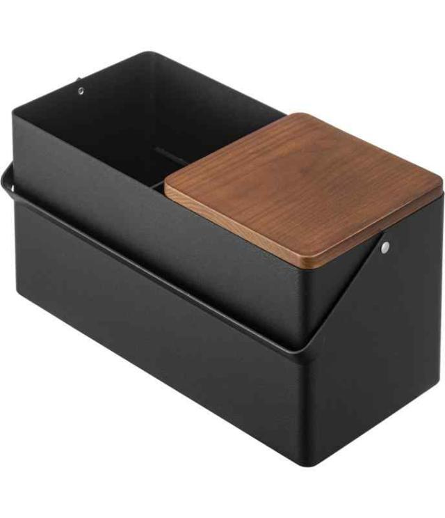 山崎実業(Yamazaki) メイクボックス ブラック 約W31XD15（取っ手含む）XH15.5cm タワー 持運びできる ハンドル付き 5454