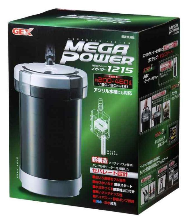 ジェックス GEX AQUA FILTER メガパワー1215 セパレート設計 呼び水いらず簡単スタート 外部式フィルター 適合水量約200~460L