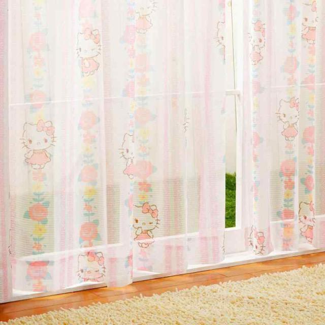 サンリオ(SANRIO) キティ レースカーテン2枚セット SB-522-S (丈198 cm x 幅100 cm (2枚組))