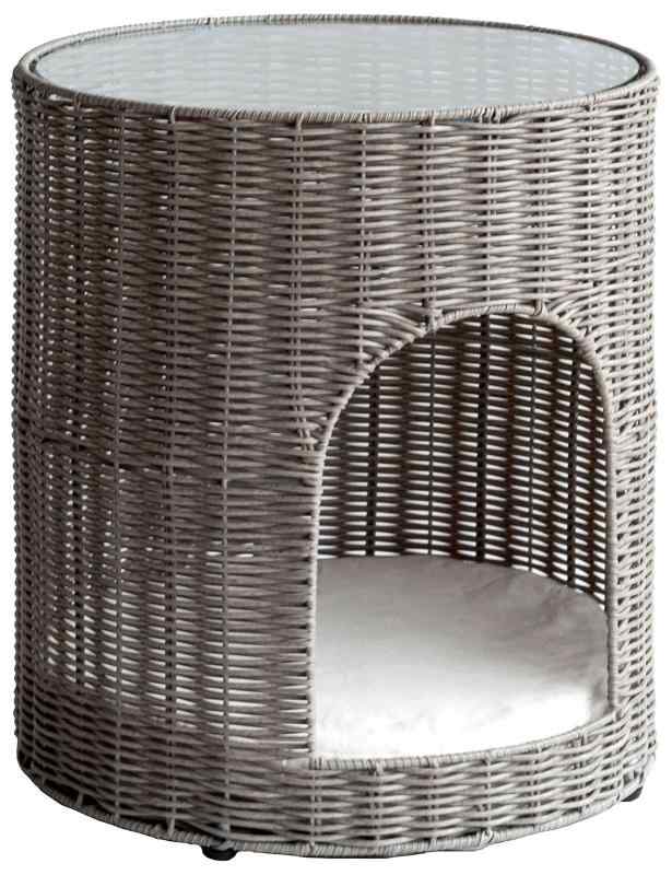 宮武製作所 サイドテーブル 猫ちぐら Pienet（ピエネ） サイドテーブルとしても使える樹脂製ラタンの猫ちぐら CGR-400 GJ