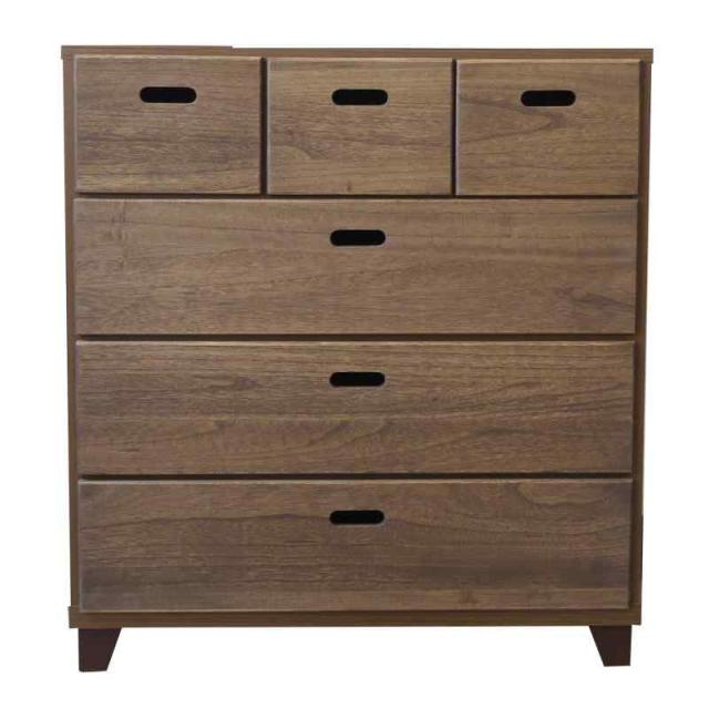 大川家具 nakakei チェスト クレスト 75cm幅4段 ブラウン 246511