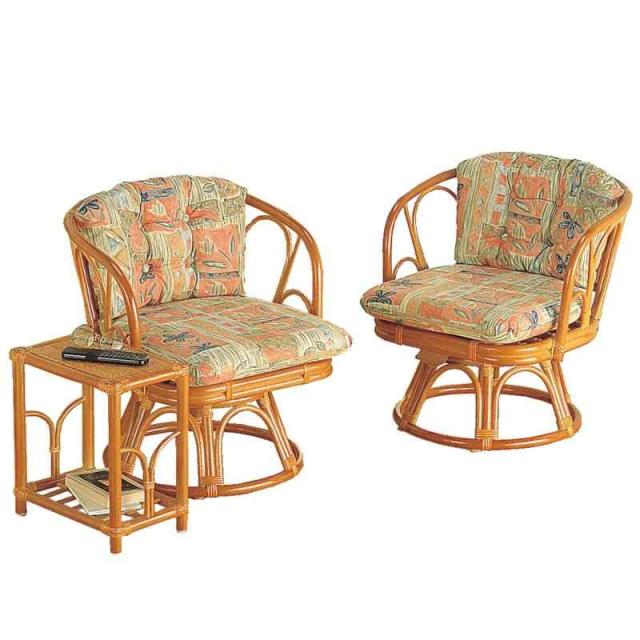 セラビ 籐回転高座椅子&テーブル セット BL-107