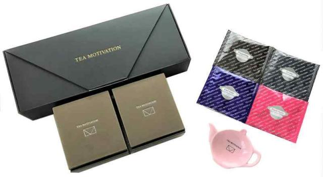 TEA MOTIVATION 紅茶 ギフト ティーバッグ 4種アソート アールグレイ ダージリン アッサム ももりんご ティーバッグレスト付 ギフト包装付 (22包入（ピンクレスト付）)
