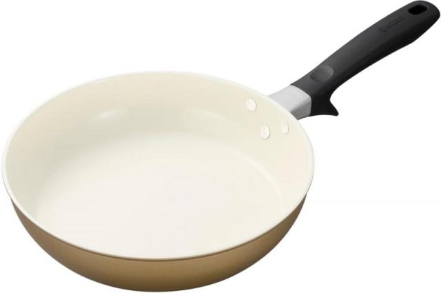 京セラ セラブリッド PFAS 鉛 カドミウム フッ素 不使用 セラミック 加工 フライパン 26cm IH ガス 対応 焦げ付きにくい 油使用 中火以下 ベージュ CF-26C-WBG