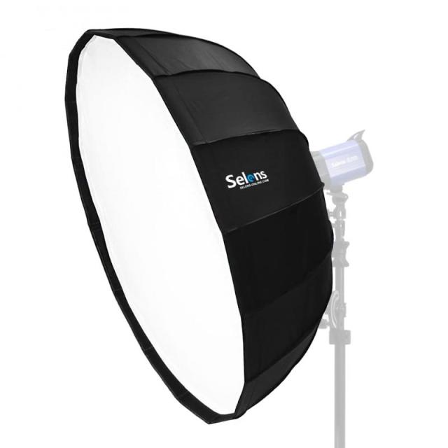 Selens ソフトボックス レードーム型 ディフューザー ボーエンズマウント適用 一秒展開 折り畳み 写真撮影 モノライト ポートレート ストロボ撮影適用 (85cm)